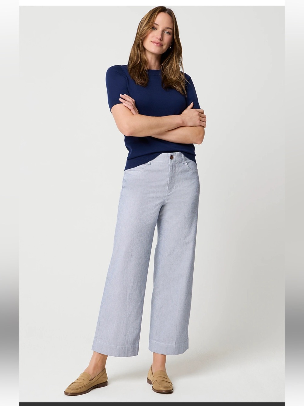 J Crew Ella high-rise wide-leg cropped pant 32